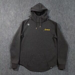 Legends Hoodie Mens Large Gray Apex Logo High Neck Pullover Sweatshirt Stretch